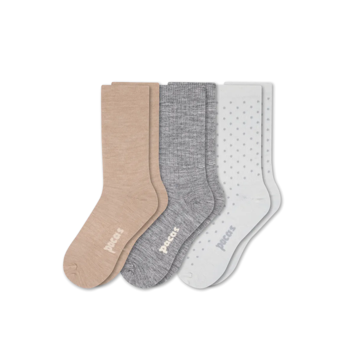 3 Pack - Women's Light-Weight Crew Pacas Socks