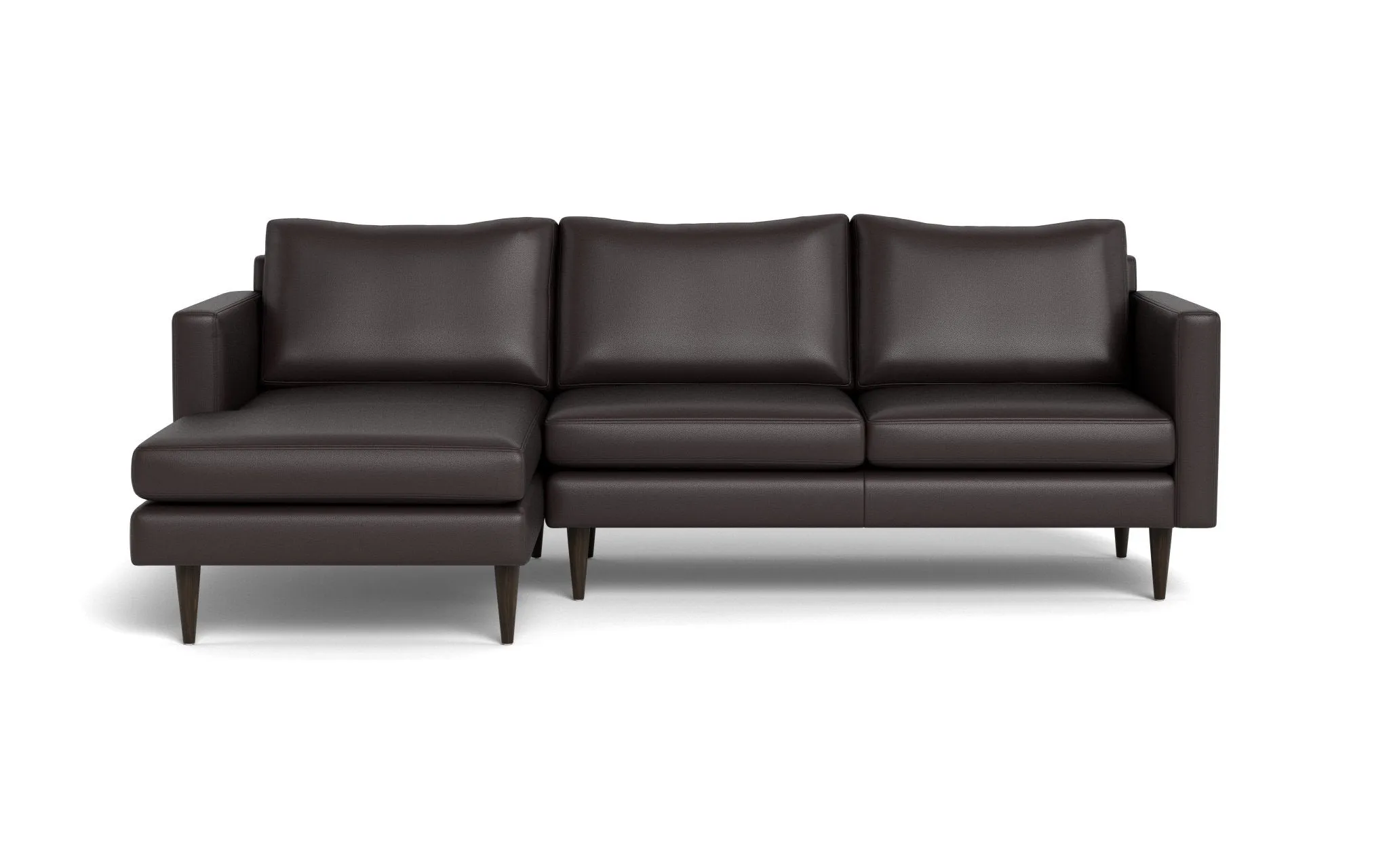 Wallace 98" Leather Untufted Left Chaise Sectional