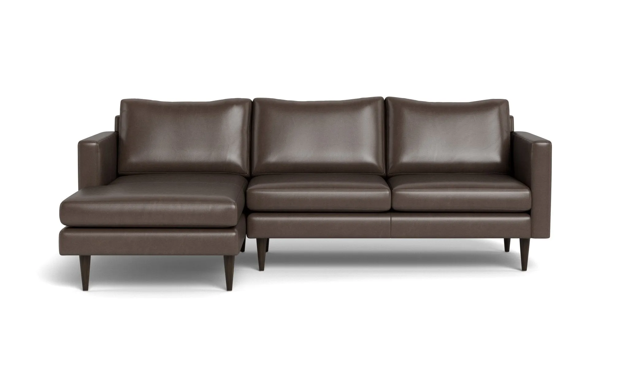 Wallace 98" Leather Untufted Left Chaise Sectional